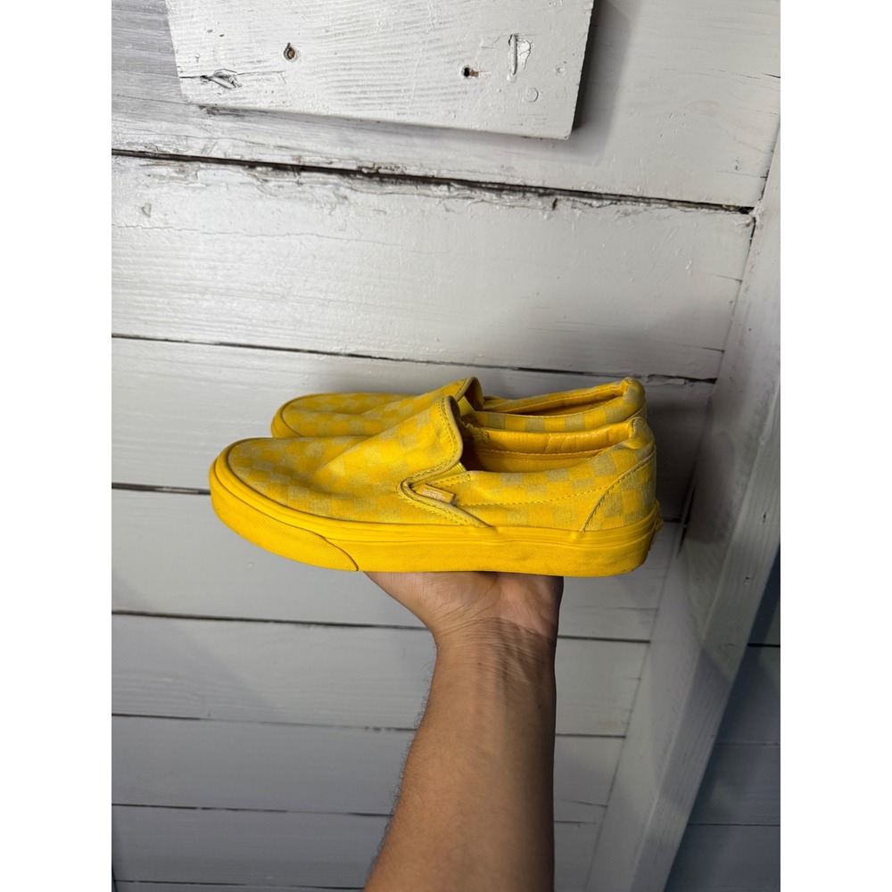Vans Classic Slip-On Checkerboard Yellow Sneakers Mens 6 Womens 7.5